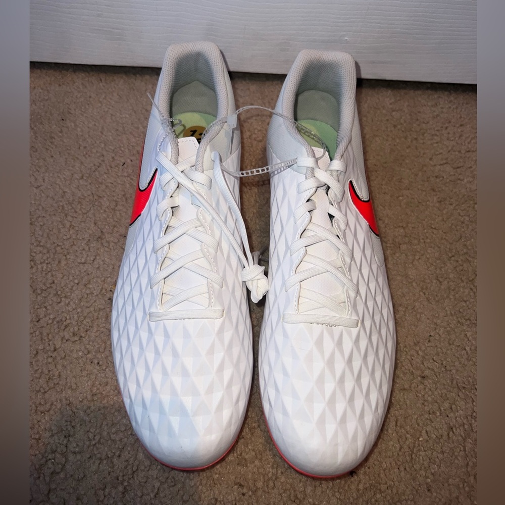(Brand New!) Nike Tiempo Legend 8 ‘White Flash Crimson' soccer boots <size 12>
